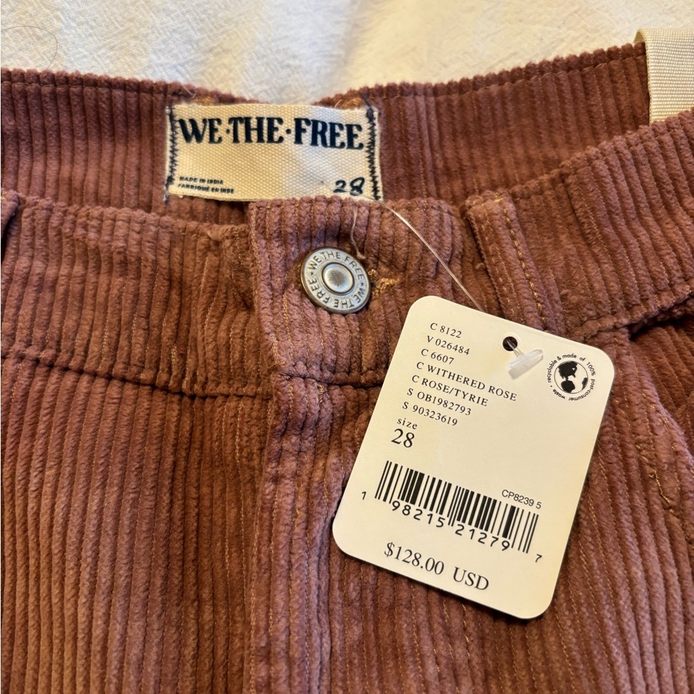 We The Free Corduroy Pants in Warm Rose